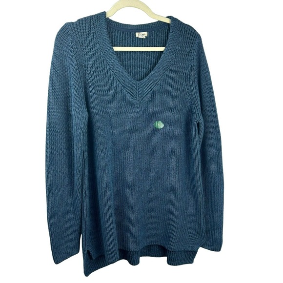 NEW LL Bean Sweater Men XL‎ V Neck 100% Cotton Long Sleeves Classic Navy Blue - Picture 2 of 7